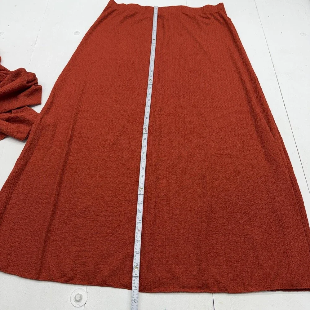Fashion Nova Pretty Girl Energy Skirt Set Womens 2X Orange Textured One Shoulder